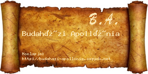 Budaházi Apollónia névjegykártya